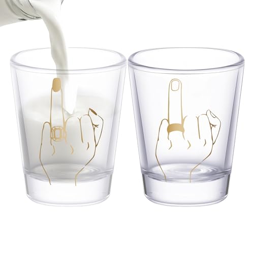 Weingläser, Design Ehering, Fingerdesign, Schnapsgläser für Paare, hohe Transparenz, für Whiskey Abend Familie Weihnachten Restaurant Grill von Duroecsain
