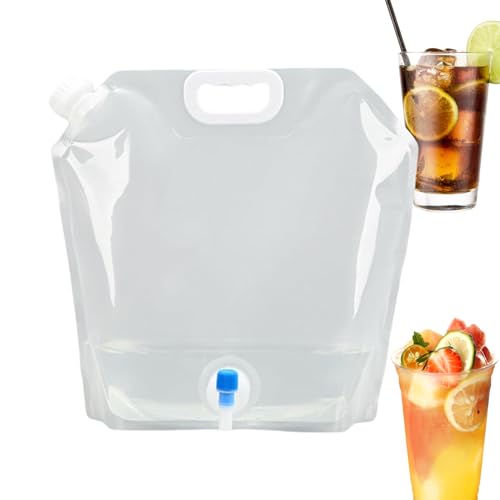 Wiederverwendbare Trinkbeutel | Wasserbeutel mit Wasserhahn | Trinkbehälter transparent für Sport Wandern Camping Outdoor Wandern Berge von Duroecsain