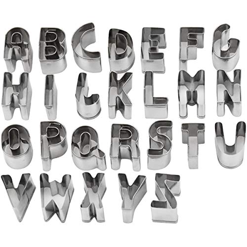 Duronge 26 Ausstechformen, Buchstaben Edelstahl Keksausstecher Set, Plätzchenform Ausstecher Buchstaben, Klein Plätzchenausstecher Backzubehör für Fondant Torte Toast Teig Kinder Küche Feiertagsfeier Duronge 26 Ausstechformen, Buchstaben Edelstahl Keksausstecher Set, Plätzchenform Ausstecher Buchstaben, Klein Plätzchenausstecher Backzubehör für Fondant Torte Toast Teig Kinder Küche Feiertagsfeier von Duronge