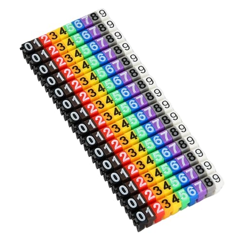 Kabelkennzeichnung, Kabelmarkierungsrohr, "0-9" Kabelmarker Clips Kabelnummer, Drahtnummer Etikettenrohr Kabelmarkierung Bunt, Kabelmarkierer Kabelbeschriftung Clip (150Pcs 1.5mm²) von Duronge