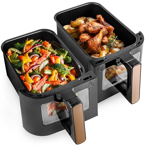 Duronic AFD2 BG Heißluftfritteuse Ersatzkörbe, 2 x 5 Liter Volumen, Ersatz Frittierkörbe für Duronic AF24 Fritteuse, Portion für die ganze Familie, Frittieren ohne Öl, Zubehör für Air Fryer von Duronic