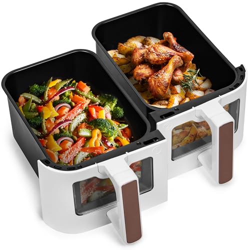 Duronic AFD2 WE Heißluftfritteuse Ersatzkörbe, 2 x 5 Liter Volumen, Ersatz Frittierkörbe für Duronic AF24 Fritteuse, Portion für die ganze Familie, Frittieren ohne Öl, Zubehör für Air Fryer von Duronic