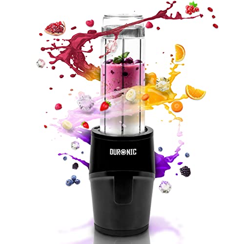 Duronic BL510 Mini-Standmixer | Mini Smoothie Maker | Standmixer 23.000 U/min | 500 W Elektrischer Blender | Shake Mixer mit 570 ml Trinkflasche to go (BPA-frei) | Obst Gemüse Frucht Saft Entsafter von Duronic