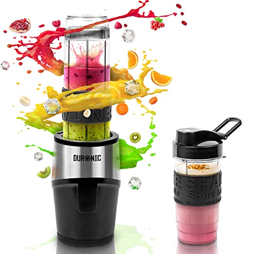 Duronic BL520 Blender, Mixer und Smoothie Maker, Standmixer für beste Rezepte, kleiner Hochleistungsmixer mit 23000 U/min und 500 Watt, Küchenmixer mit 2 Trinkflaschen BPA frei, Blender für Smoothies von Duronic