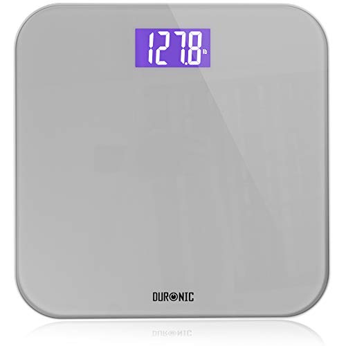 Duronic BS603 Personenwaage, Digitale Waage bis 180 kg, AAA Batterien, Glas Körperwaage hintergrundbeleuchtet, Hochpräzisions-Sensoren mit Step-On Technik, Flache Gewichtswaage 31 x 31 cm von Duronic