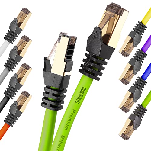 Duronic CAT8 GN 3 m Ethernet-Kabel | 40 Gbps Netzwerkabel | RJ45 Gigabit LAN Kabel Cat 8 | Patch Kabel 2000 MHz S/FTP Schirmung | TV Streaming Router Modem Switch Internetkabel 10 100 1000 Mbit Duronic CAT8 GN 3 m Ethernet-Kabel | 40 Gbps Netzwerkabel | RJ45 Gigabit LAN Kabel Cat 8 | Patch Kabel 2000 MHz S/FTP Schirmung | TV Streaming Router Modem Switch Internetkabel 10 100 1000 Mbit von Duronic
