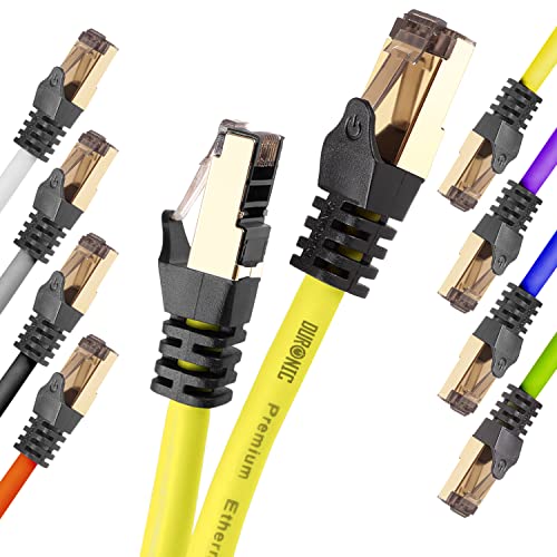 Duronic CAT8 YW 5 m Ethernet-Kabel | 40 Gbps Netzwerkabel | RJ45 Gigabit LAN Kabel Cat 8 | Patch Kabel 2000 MHz S/FTP Schirmung | TV Streaming Router Modem Switch Internetkabel 10 100 1000 Mbit Duronic CAT8 YW 5 m Ethernet-Kabel | 40 Gbps Netzwerkabel | RJ45 Gigabit LAN Kabel Cat 8 | Patch Kabel 2000 MHz S/FTP Schirmung | TV Streaming Router Modem Switch Internetkabel 10 100 1000 Mbit von Duronic