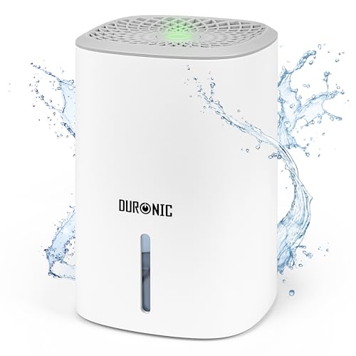 Duronic DH06 WE Luftentfeuchter, Leiser Entfeuchter für 5-10m² Räume, Kleiner Kondenstrockner mit 0,8 Liter Wassertank, 23 Watt Raumentfeuchter gegen Schimmel, Gegen Kondenswasser im Schlafzimmer von Duronic