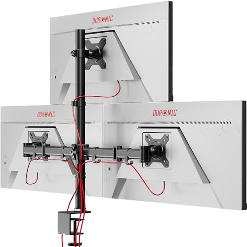 Duronic DM253 Monitor-Halterung 3 Monitore für 13-27 Zoll Flach & Curved Bildschirm-Halterung 8kg, Monitor Tischhalterung Höhenverstellbar Neigbar Schwenkbar Drehbar, Vesa Halterung, Monitor-Arm Duronic DM253 Monitor-Halterung 3 Monitore für 13-27 Zoll Flach & Curved Bildschirm-Halterung 8kg, Monitor Tischhalterung Höhenverstellbar Neigbar Schwenkbar Drehbar, Vesa Halterung, Monitor-Arm von Duronic