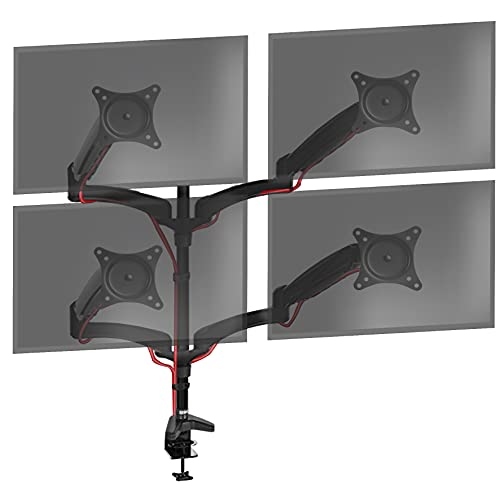 Duronic DM554 Monitorarm | Gefederte Monitor Halterung 4 Bildschirme bis 27" Zoll | LCD LED Display Ständer bis 5 kg | Höhenverstellbar | Neigbar -90° bis +85° | Drehbar 360° | Monitorhalterung VESA Duronic DM554 Monitorarm | Gefederte Monitor Halterung 4 Bildschirme bis 27" Zoll | LCD LED Display Ständer bis 5 kg | Höhenverstellbar | Neigbar -90° bis +85° | Drehbar 360° | Monitorhalterung VESA von Duronic