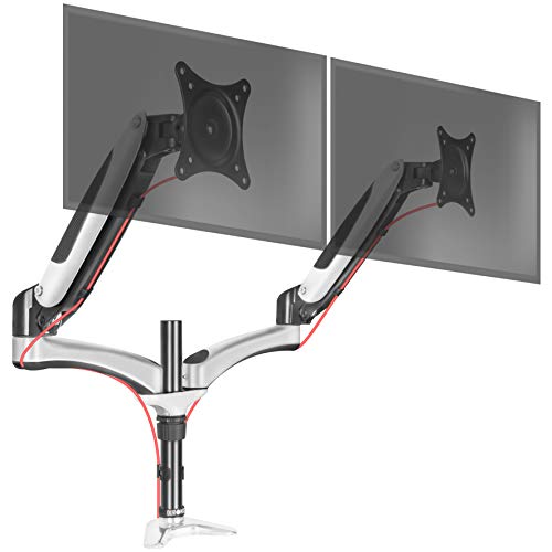 Duronic DM652 Monitorarm | Gasdruckfeder Monitor Halterung 2 Bildschirme bis 27" Zoll | LCD LED Display Ständer bis 8 kg | Höhenverstellbar | Neigbar -90° bis +85° | Drehbar 360° | Monitorhalterung Duronic DM652 Monitorarm | Gasdruckfeder Monitor Halterung 2 Bildschirme bis 27" Zoll | LCD LED Display Ständer bis 8 kg | Höhenverstellbar | Neigbar -90° bis +85° | Drehbar 360° | Monitorhalterung von Duronic