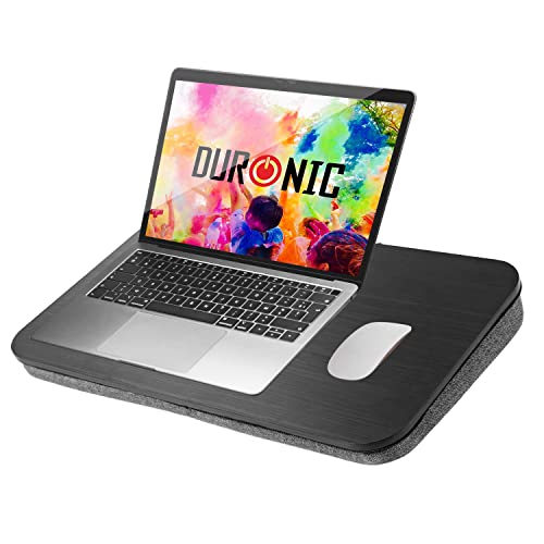 Duronic DML412 Laptopständer | Ergonomischer Laptop Tisch mit Kissen | Laptop Halterung mit Schaumstoffkissenstütze |Große Plattform mit tragbarem Design | Ideal für Bett, Sofa, Auto von Duronic