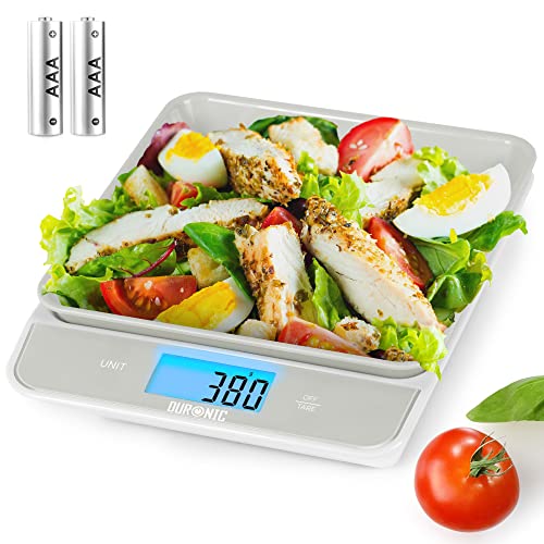 Duronic KS100 GY Küchenwaage, 5 kg Digitalwaage mit 1,2 L abnehmbarer Schüssel, 1 g grammgenau Präzision-Feinwaage, Haushaltswaage mit Tara-Funktion von Duronic