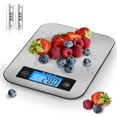 Duronic KS1007 Küchenwaage, 10 kg Digitalwaage, 1 g grammgenau Präzision-Feinwaage, Haushaltswaage mit Tara-Funktion, Digitale Waage mit Hold-Funktion von Duronic