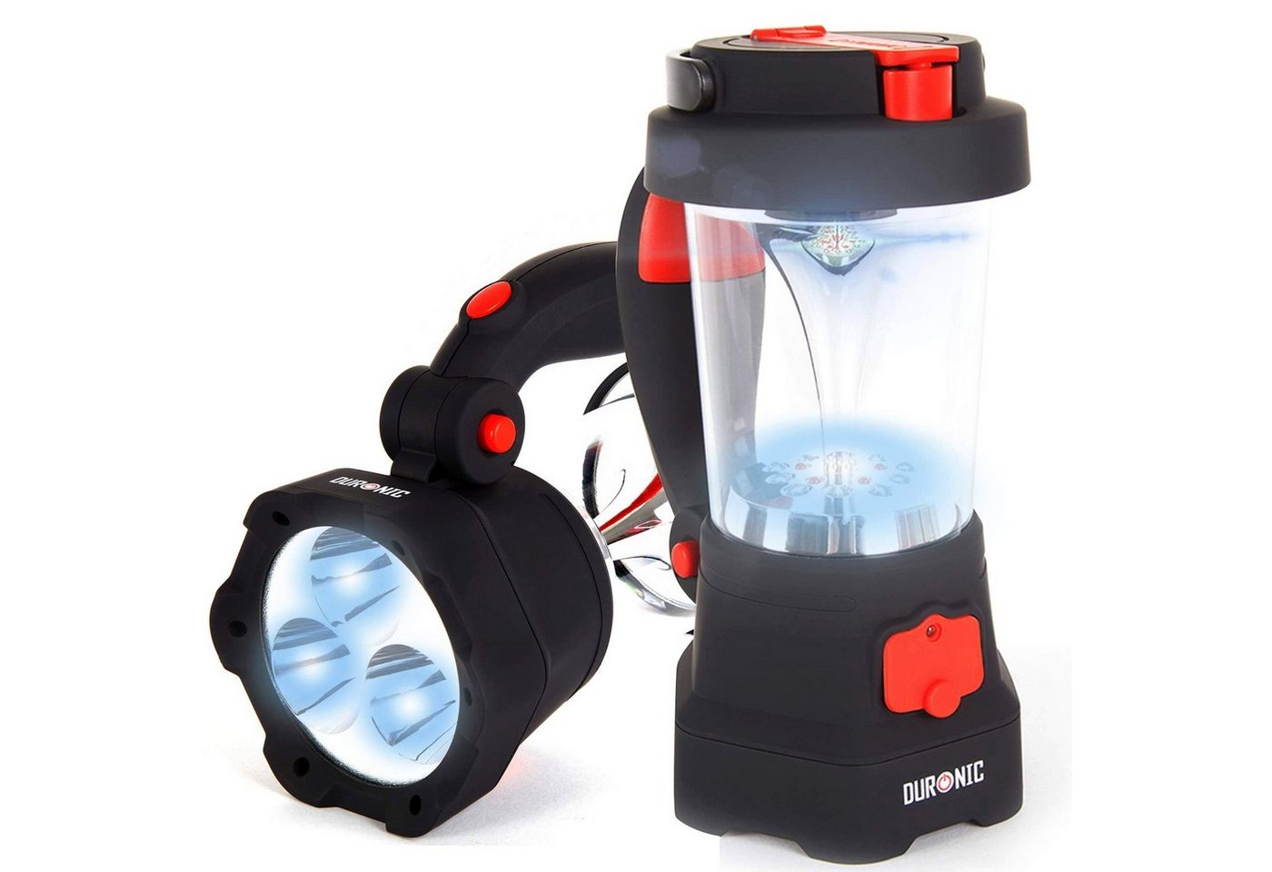 Duronic LED Taschenlampe, Hurricane Lampe, Campinglampe mit Taschenlampe, Laterne von Duronic