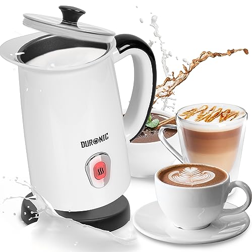 Duronic MF130 elektrischer Milchaufschäumer, 240ml Behälter Milchaufschäumer Induktion, automatischer Milchschäumer, heißer und kalter Milchschaum für Kaffee, Cappuccino, Latte Macchiato und Kakao von Duronic