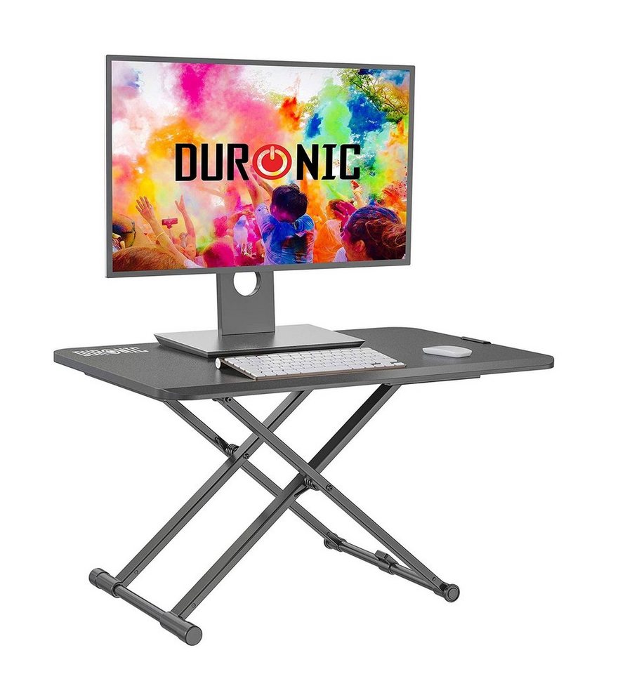 Duronic Schreibtischaufsatz, DM05D24 Schreibtischaufsatz, Workstation 74 x 47 cm, Computertisch höhenverstellbar 5 bis 40 cm, Stehpult für PC und Laptop, Sitz-Steh Schreibtisch bis 10 kg, Steharbeitsplatz HomeOffice von Duronic