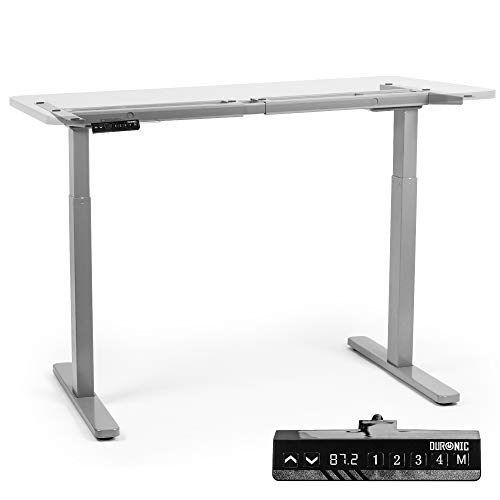 Duronic TM22 GY Schreibtisch Tischgestell | Elektrisch höhenverstellbar bis 116 cm | Gestell für Tischplatten bis 180 cm | Tischbein stufenlos 2 Motoren | 4 Memory Slots | Computertisch Home Office von Duronic