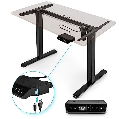 Duronic TM51 BK Tischgestell | Höhenverstellbarer Schreibtisch bis 118 cm | elektrisches Tischbein mit 1 Motor | Bedienteil mit 3 Speicherplätzen | Sitz-Steh-Schreibtisch für Home-Office und Büro von Duronic