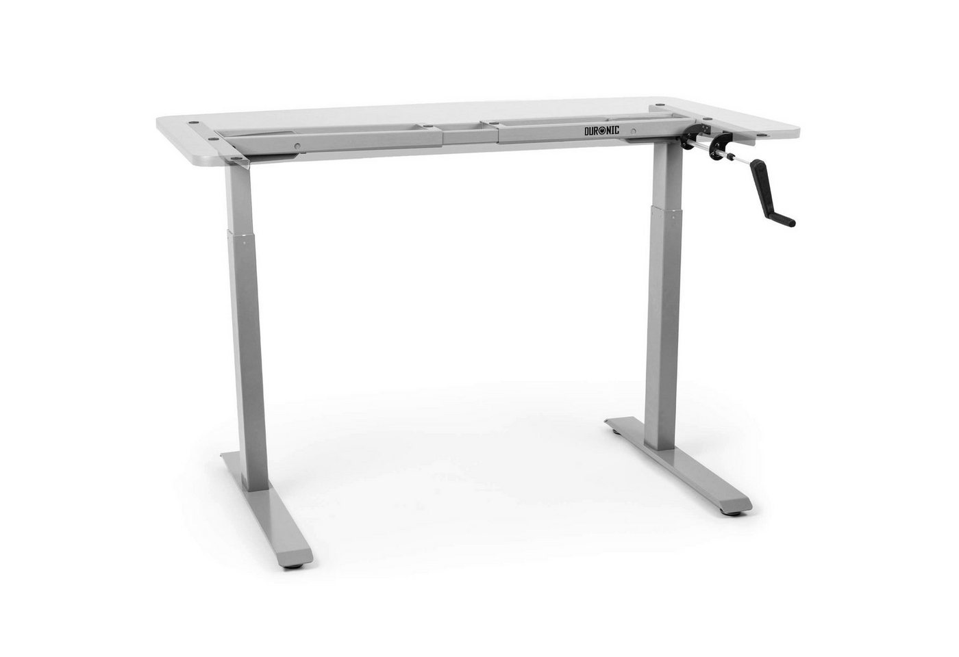 Duronic Tischgestell, TM00 GY Schreibtisch Tischgestell, Manuell höhenverstellbar bis 116 cm, Gestell für Tischplatten bis 160 cm, Tischbein stufenlos einstellbar mit Handkurbel, Computertisch Home Office von Duronic