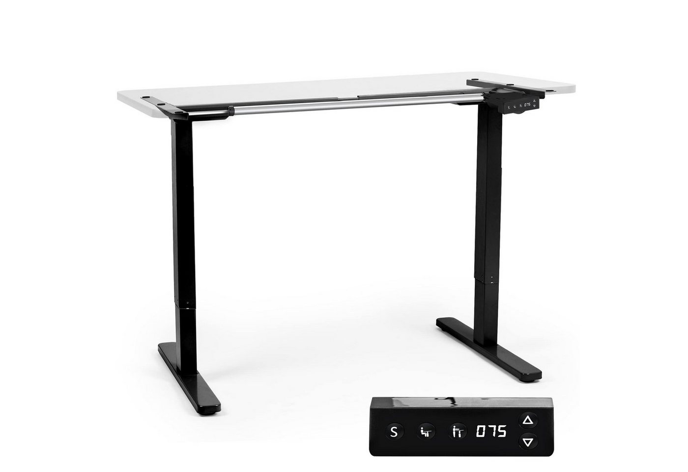 Duronic Tischgestell, TM12 BK Schreibtisch Tischgestell, Elektrisch höhenverstellbar bis 120 cm, Gestell für Tischplatten bis 140 cm, Tischbein stufenlos mit 1 Motor, 2 Memory Slots, Computertisch Home Office von Duronic