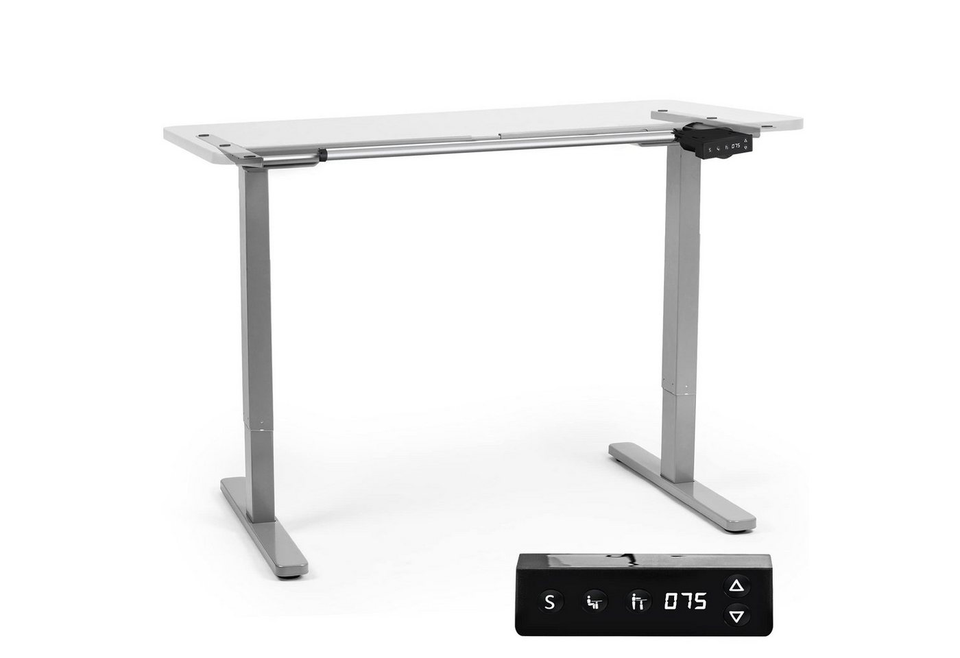 Duronic Tischgestell, TM12 GY Schreibtisch Tischgestell, Elektrisch höhenverstellbar bis 120 cm, Gestell für Tischplatten bis 140 cm, Tischbein stufenlos mit 1 Motor, 2 Memory Slots, Computertisch Home Office von Duronic