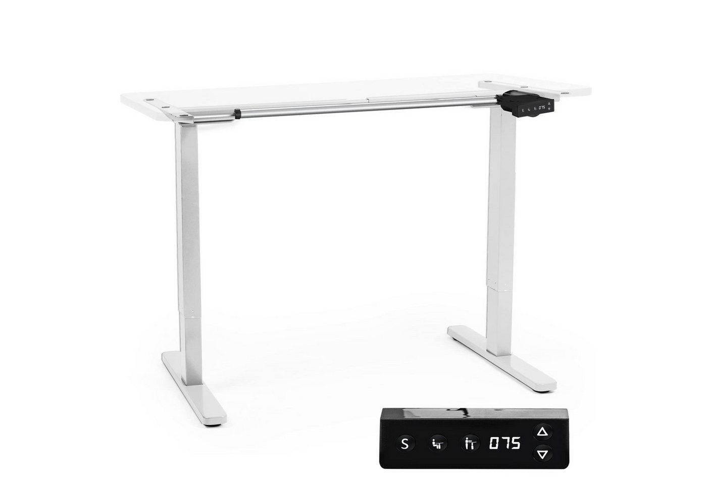 Duronic Tischgestell, TM12 WE Schreibtisch Tischgestell, Elektrisch höhenverstellbar bis 120 cm, Gestell für Tischplatten bis 140 cm, Tischbein stufenlos mit 1 Motor, 2 Memory Slots, Computertisch Home Office von Duronic