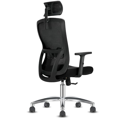 Bürostuhl Ergonomisch,Schreibtischstuhl mit verstellbarer Kopfstütze, Armlehnen und Lendenwirbelstütze, Drehstuhl aus Mesh,höhenverstellbarer Chefsessel,Computerstuhl Wippfunktion,Belastbarkeit 150kg von Durrafy