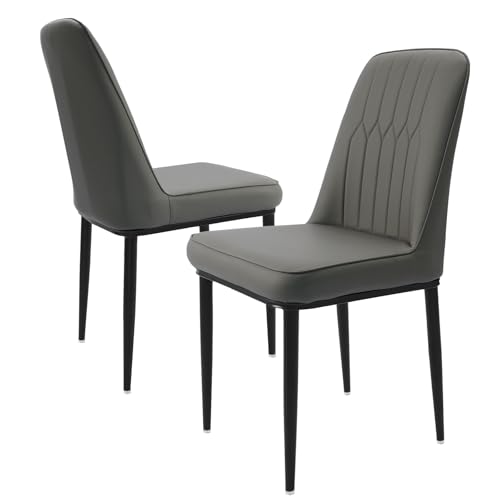 Durrafy 2er Set Esszimmerstühle mit Rückenlehne, Küchenstuhl mit Samtbezug Polsterstuhl aus Metall, ergonomischer Stuhl für Esstisch,Grau Durrafy 2er Set Esszimmerstühle mit Rückenlehne, Küchenstuhl mit Samtbezug Polsterstuhl aus Metall, ergonomischer Stuhl für Esstisch,Grau von Durrafy