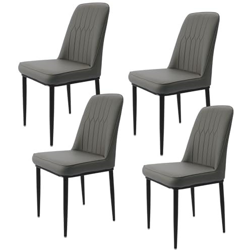 Durrafy 4er Set Esszimmerstühle mit Rückenlehne, Küchenstuhl mit Samtbezug Polsterstuhl aus Metall, ergonomischer Stuhl für Esstisch,Grau Durrafy 4er Set Esszimmerstühle mit Rückenlehne, Küchenstuhl mit Samtbezug Polsterstuhl aus Metall, ergonomischer Stuhl für Esstisch,Grau von Durrafy