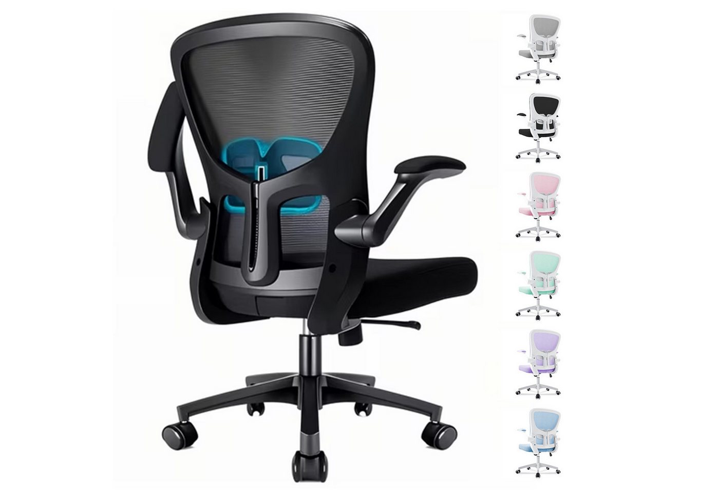 Durrafy Bürostuhl Ergonomischer Bürostuhl,Schreibtischstuhl mit klappbaren Armlehnen (Höhenverstellbarer Drehstuhl mit Wippfunktion bis 130°,Computerstuhl mit verstellbarer Lendenwirbelstütze und leisen Rollen), Chefsessel mit 135 kg Tragfähigkeit Durrafy Bürostuhl Ergonomischer Bürostuhl,Schreibtischstuhl mit klappbaren Armlehnen (Höhenverstellbarer Drehstuhl mit Wippfunktion bis 130°,Computerstuhl mit verstellbarer Lendenwirbelstütze und leisen Rollen), Chefsessel mit 135 kg Tragfähigkeit von Durrafy