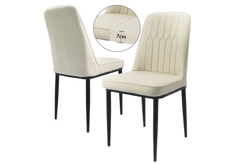 Durrafy Esszimmerstuhl Set 2/4/6 Küchenstuhl,Samtbezug-stuhl,7cm Schwamm,Polsterstuhl (2 St), 150 kg Tragfähigkeit,ergonomisches Design von Durrafy