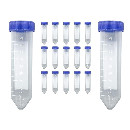 Durratou Scientific Conical Centrifuge Tubes 50ML, [50 Pack] Plastic Test Tube with Screw Caps, 50ML Sterile Test Tubes with Lids Reusable von Durratou