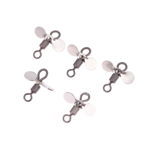 Dusarls 5 Stück Plug Casting Angeln Propeller Blade Turbo Propeller Spinner Klingen DIY Angelköder Haken Köder Angelzubehör von Dusarls