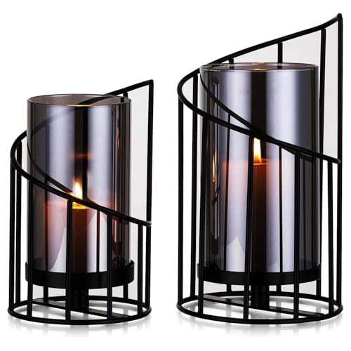 Duscdesp 2er Set Kerzenständer, Kerzenhalter für Schwarz Glaszylinder mit Metall Boden, Teelichthalter Kerzengläser Windlicht Outdoor Teelichtgläser Windlichter für Tischdeko Stumpenkerzen Duscdesp 2er Set Kerzenständer, Kerzenhalter für Schwarz Glaszylinder mit Metall Boden, Teelichthalter Kerzengläser Windlicht Outdoor Teelichtgläser Windlichter für Tischdeko Stumpenkerzen von Duscdesp