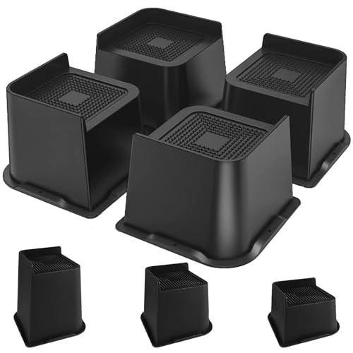 Duscdesp 4 Stück 10.2cm Möbelerhöhung, L-Form Betterhöhung Tischerhöhung Schwerlast Tischbein Verlängerung Möbel Erhöhung Möbelfüße für Schreibtisch Sofa Tisch Couch Stuhlbein Bett Füße Bed Risers von Duscdesp