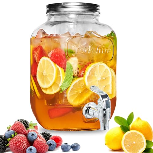 Duscdesp 4L Getränkespender Glas mit Zapfhahn und Deckel, Wasserspender mit Presse Hahn Saftspender Limonadenspender Kühlschrank Partys Spender für Saft, Wasser, Kalte Getränke Duscdesp 4L Getränkespender Glas mit Zapfhahn und Deckel, Wasserspender mit Presse Hahn Saftspender Limonadenspender Kühlschrank Partys Spender für Saft, Wasser, Kalte Getränke von Duscdesp