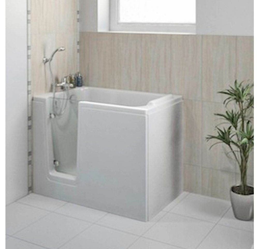 Dusche-24 Badewanne Badewanne mit Tür 121x65 cm HODEEP mit Tür inkl. Schürze und Ablauf von Dusche-24