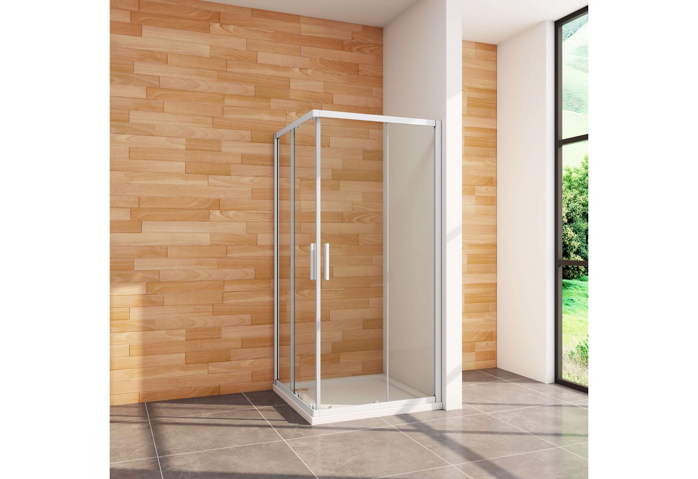 Duschparadies Eckdusche Duschabtrennung Duschkabine Schiebetür Eckeinstieg Dusche Duschtasse, BxT: 70x70 cm, Sicherheitsglas, links und rechts montierbar Duschparadies Eckdusche Duschabtrennung Duschkabine Schiebetür Eckeinstieg Dusche Duschtasse, BxT: 70x70 cm, Sicherheitsglas, links und rechts montierbar von Duschparadies