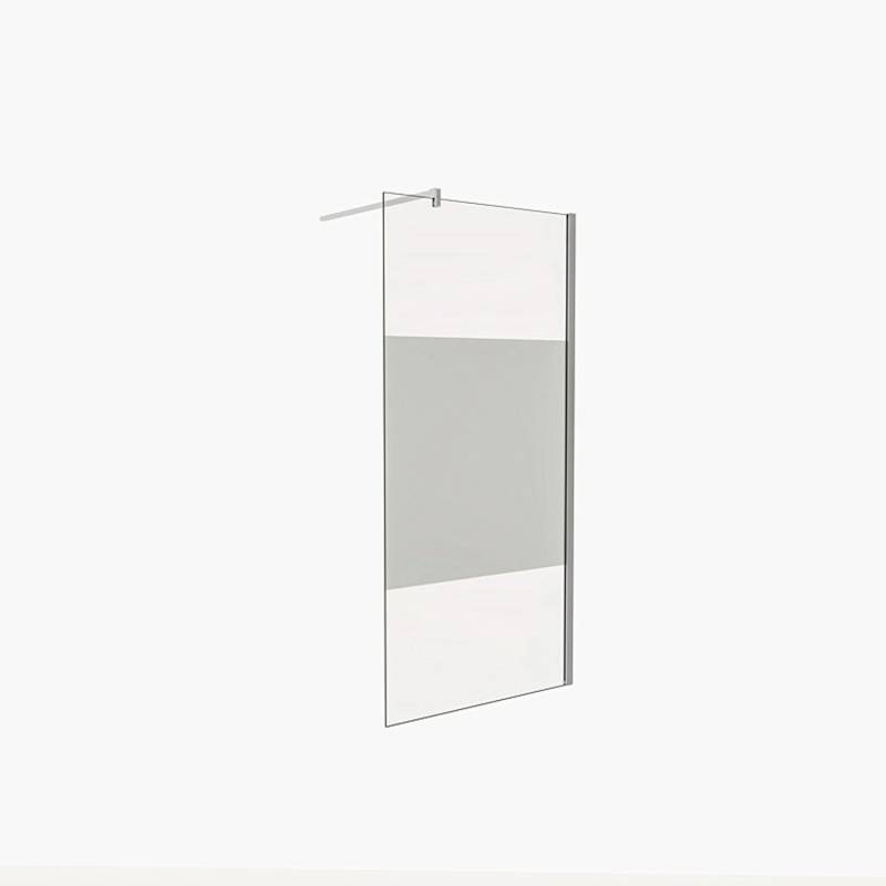 Duschparadies 100 x 200cm Walk in Dusche 10mm Nano Glas Duschwand Milchglasstreifen mit 140cm Stabilisator Hochglanz Verchromt Duschparadies 100 x 200cm Walk in Dusche 10mm Nano Glas Duschwand Milchglasstreifen mit 140cm Stabilisator Hochglanz Verchromt von Duschparadies