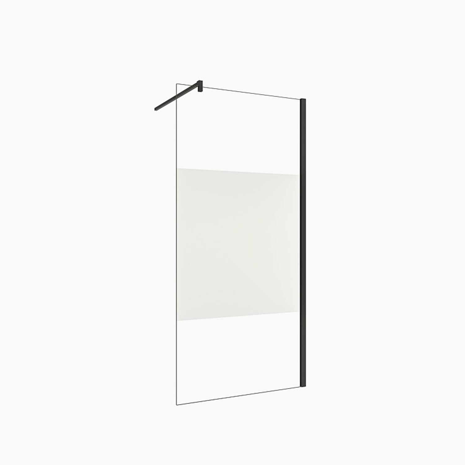 Duschparadies 140 x 200cm Walk in Dusche 10mm Nano Glas Duschwand Milchglasstreifen mit 140cm Stabilisator Schwarzrahmen Duschparadies 140 x 200cm Walk in Dusche 10mm Nano Glas Duschwand Milchglasstreifen mit 140cm Stabilisator Schwarzrahmen von Duschparadies