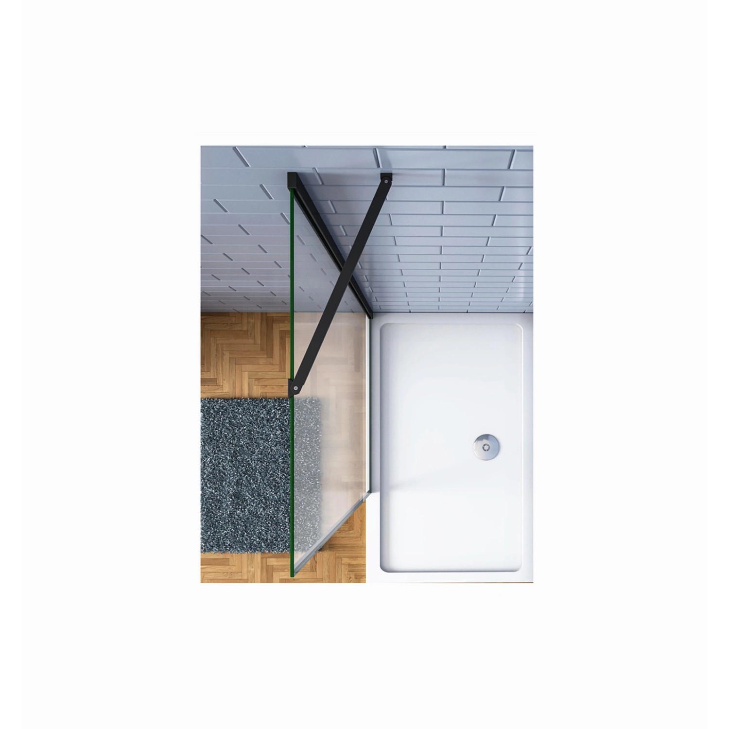 Duschparadies 200cm Wandprofil mit Stabilisierungsstange Stabilisator 50cm Für 6-8mm Glas Walk-in Dusche Glas Seitenwand Schwarz Duschparadies 200cm Wandprofil mit Stabilisierungsstange Stabilisator 50cm Für 6-8mm Glas Walk-in Dusche Glas Seitenwand Schwarz von Duschparadies