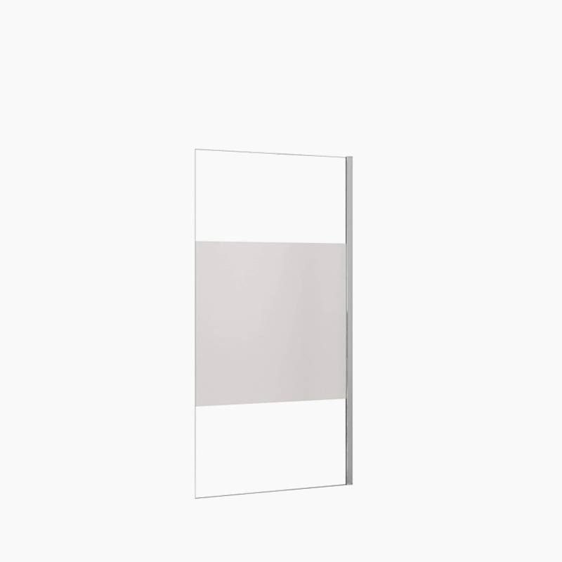 Duschparadies 70 x 200cm Walk in Dusche 8mm Nano Glas Duschwand Milchglasstreifen Hochglanz Verchromt von Duschparadies