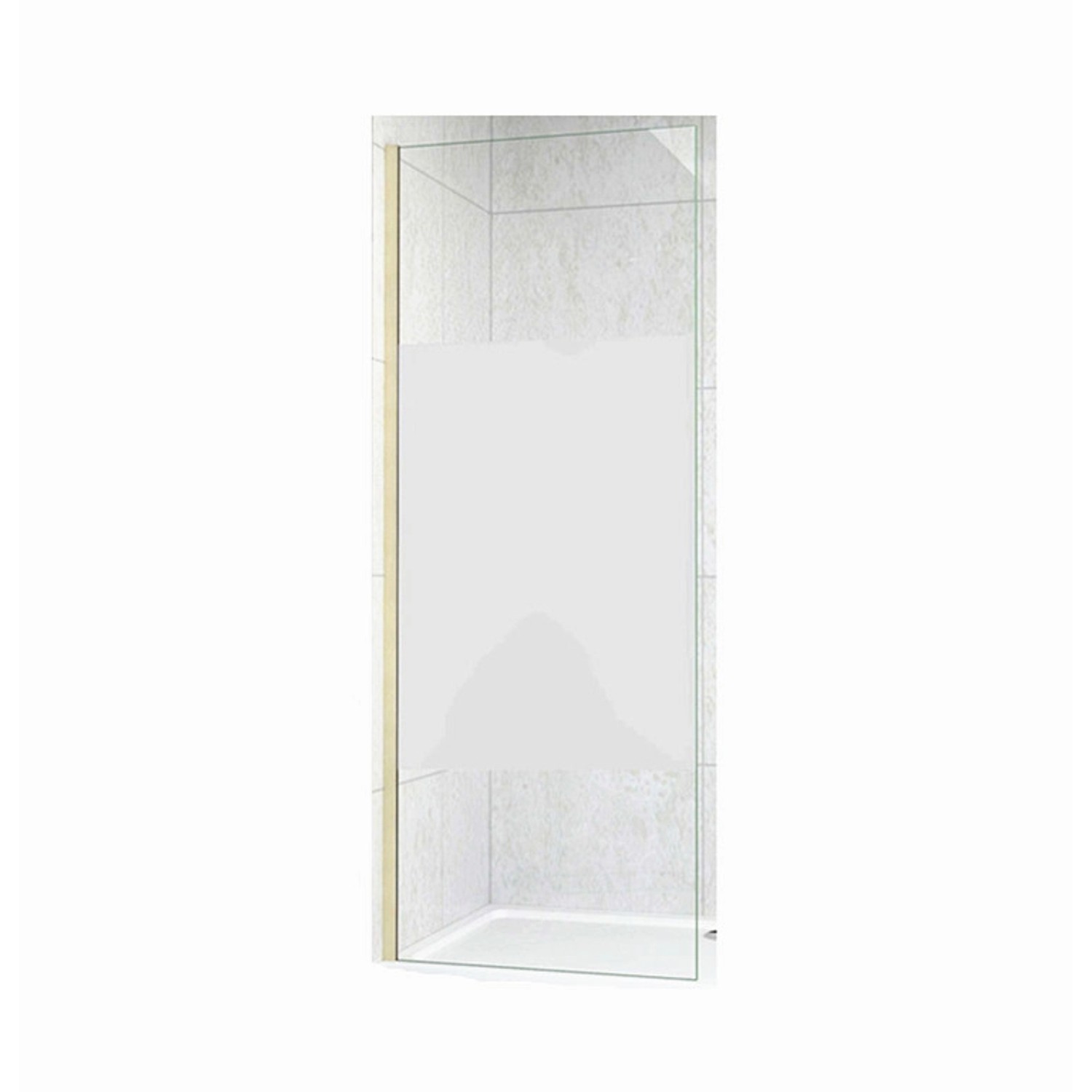 Duschparadies 70 x 200cm Walk in Dusche 8mm Nano Glas Duschwand Milchglasstreifen mit 140cm Stabilisator Goldrahmen Duschparadies 70 x 200cm Walk in Dusche 8mm Nano Glas Duschwand Milchglasstreifen mit 140cm Stabilisator Goldrahmen von Duschparadies