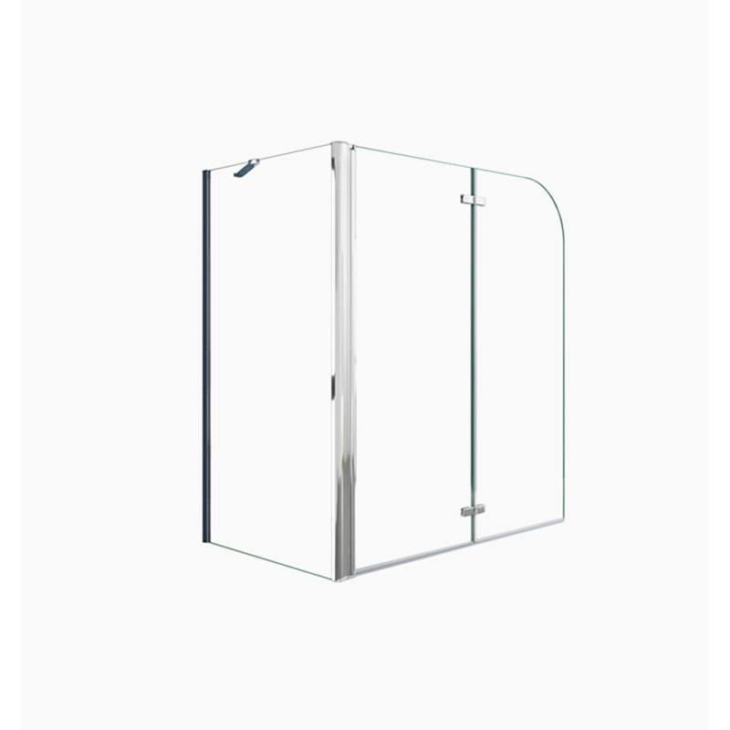 Duschparadies Badewannenaufsatz Badewannenfaltwand 2tlg Faltwand 120x140cm Duschabtrennung Duschwand mit 75cm Seitewand von Duschparadies