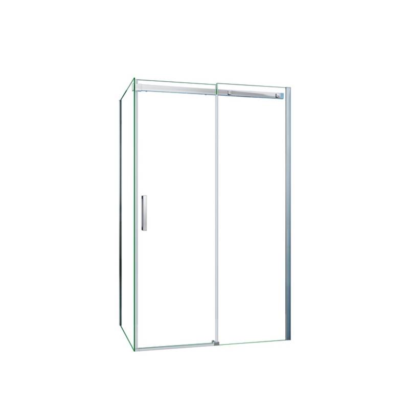 Duschparadies Duschkabine Eckdusche 160x80cm Höhe 195cm Schiebetür x Seitenwand 8mm ESG Nano Glas Dusche Duschabtrennung Hochglanz Verchromt von Duschparadies