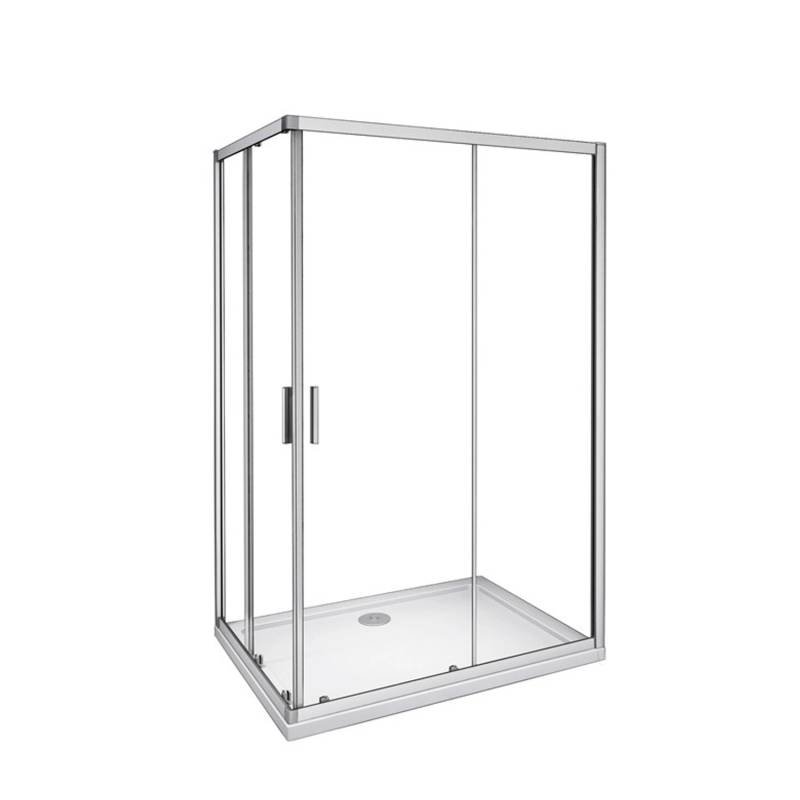 Duschparadies Duschkabinen Eckeinstieg 100 x 80cm Schiebetür Höhe 185cm Duschtür 5mm ESG SicherheitsglasDusche Duschabtrennung mit Duschtasse von Duschparadies