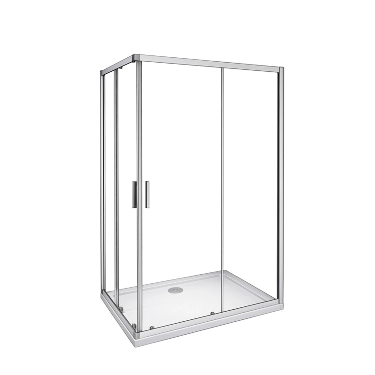 Duschparadies Duschkabinen Eckeinstieg 90 x 80cm Schiebetür Höhe 185cm Duschtür 5mm ESG SicherheitsglasDusche Duschabtrennung mit Duschtasse von Duschparadies