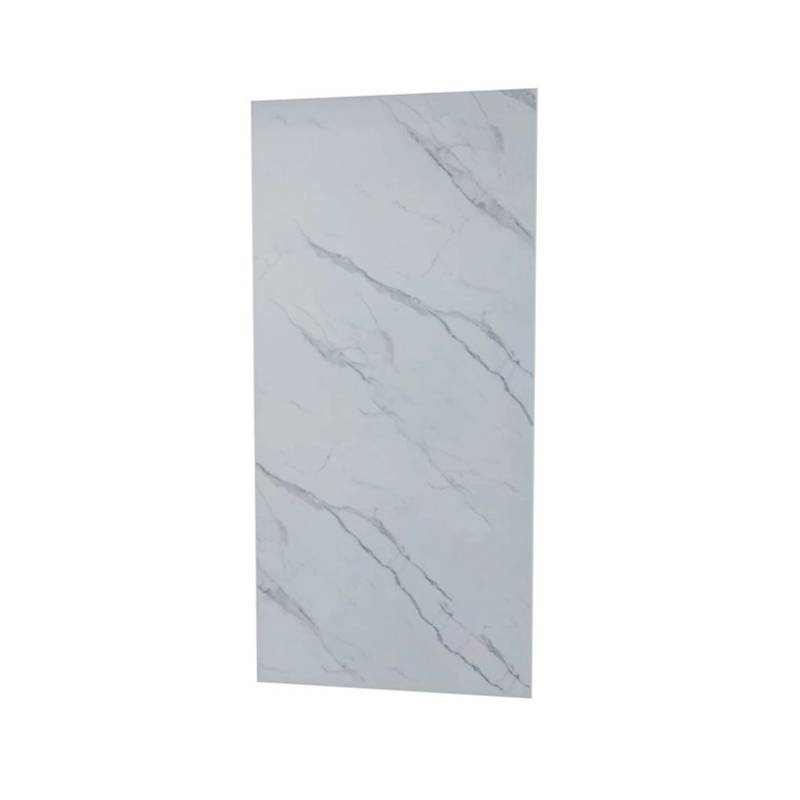 Duschparadies Duschrückwand 90x210cm Duschrückwände Wandverkleidung Premium Aluverbundplatte 3mm Fliesenersatz Weißes Marmormuster von Duschparadies