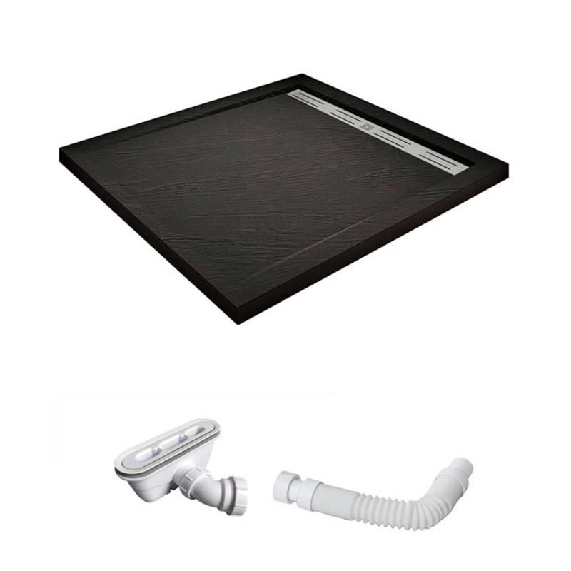 Duschparadies Duschwanne Duschtasse 90x90x3cm für Duschkabine Duschwand Walk-in Glas Stein-Effekt Quadrat Schwarz mit Ablaufabdeckung Ablaufgarnitur Duschparadies Duschwanne Duschtasse 90x90x3cm für Duschkabine Duschwand Walk-in Glas Stein-Effekt Quadrat Schwarz mit Ablaufabdeckung Ablaufgarnitur von Duschparadies